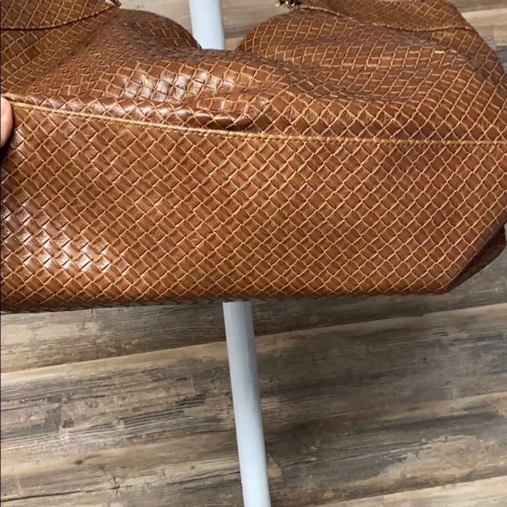 Steve Madden Basket Weave Brown Hobo Tote P8 - Picture 8 of 8